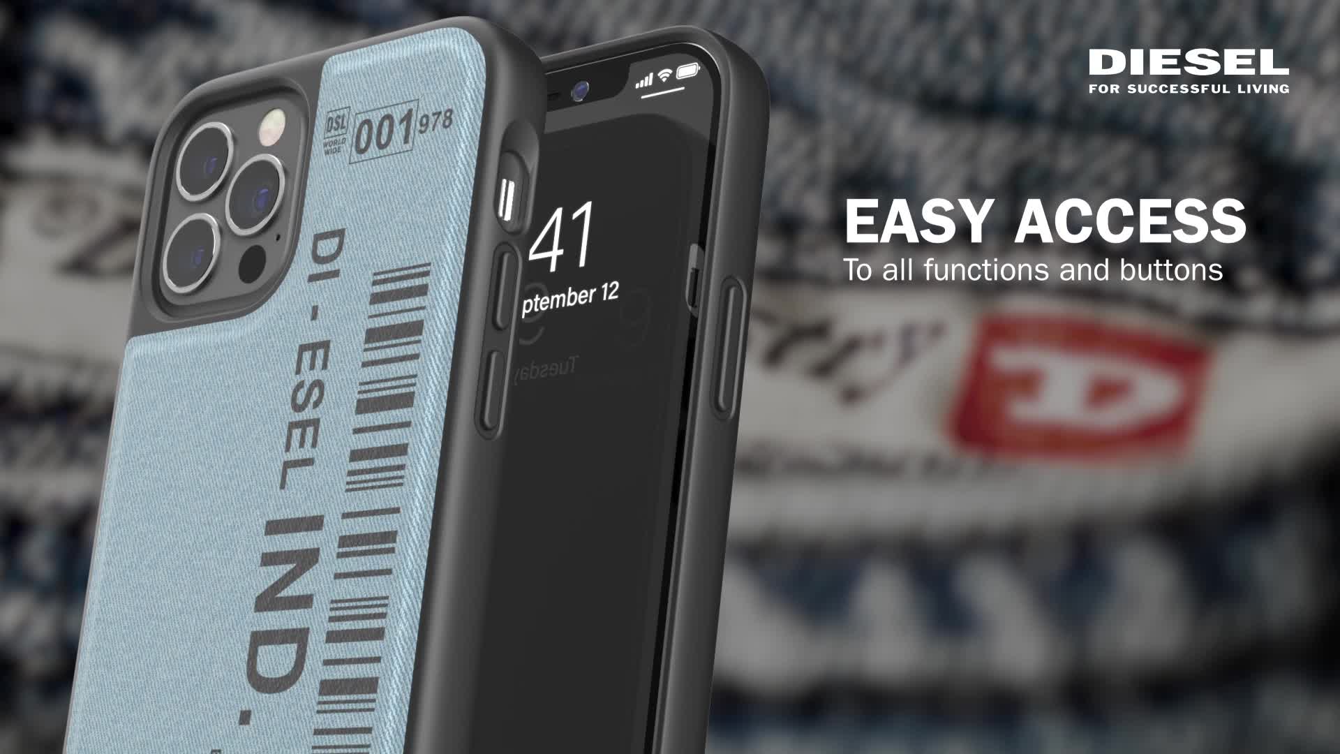 Diesel Phone Case Designed for iPhone 11 Pro, Moulded Denim Case